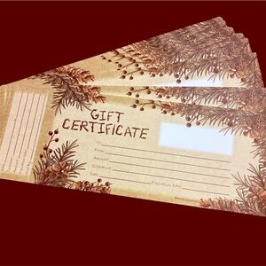 Pinecone gift certificates 50 new, made in the USA
